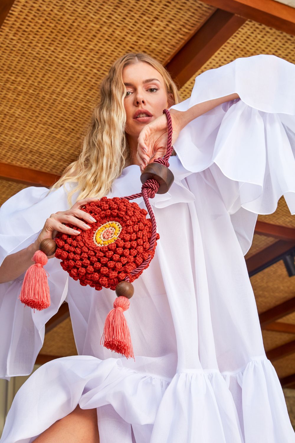 Orange Eagle Eye Biju Bag